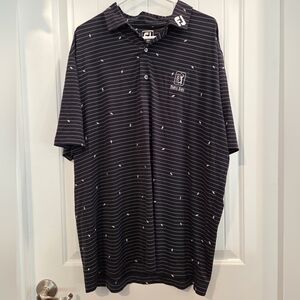 FootJoy Navy and White Striped Polo